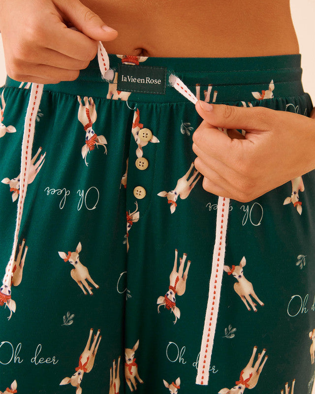 La Vie En Rose Deer Print Super Soft Pajama Pants