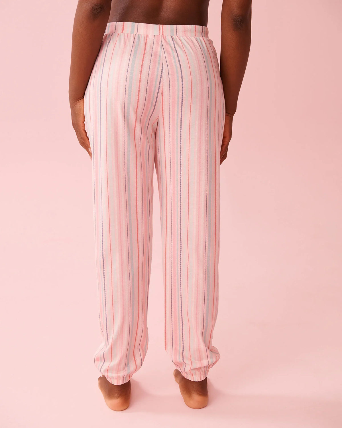 La vie en Rose Pink Stripe Cotton Jogger Pajama Pants