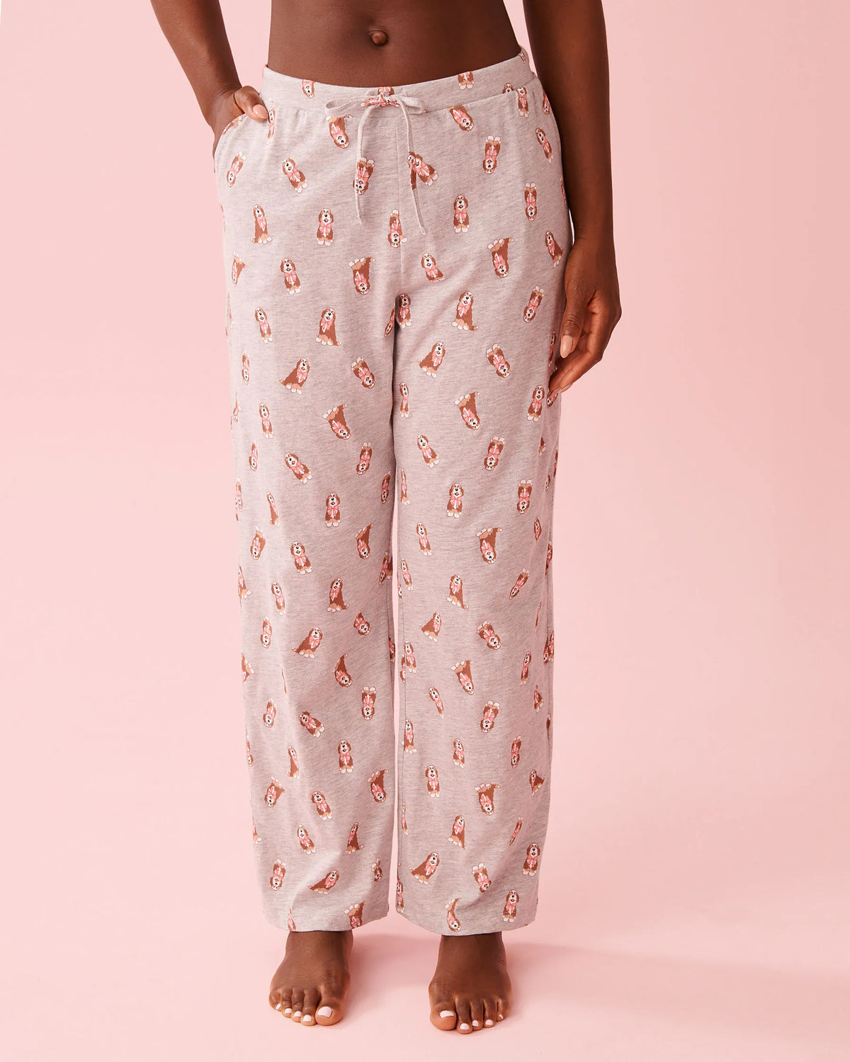 La vie en Rose Dog Print Cotton Pajama Pants