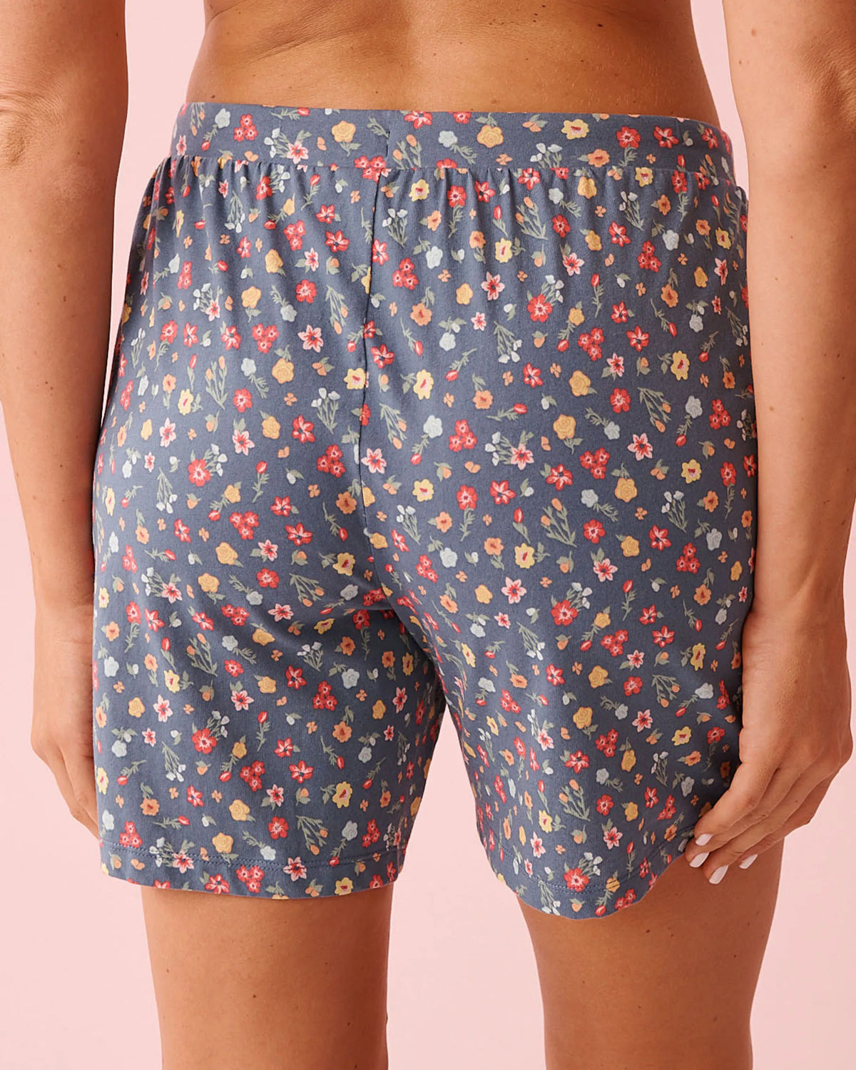 La vie en Rose Floral Print Cotton Bermuda Shorts