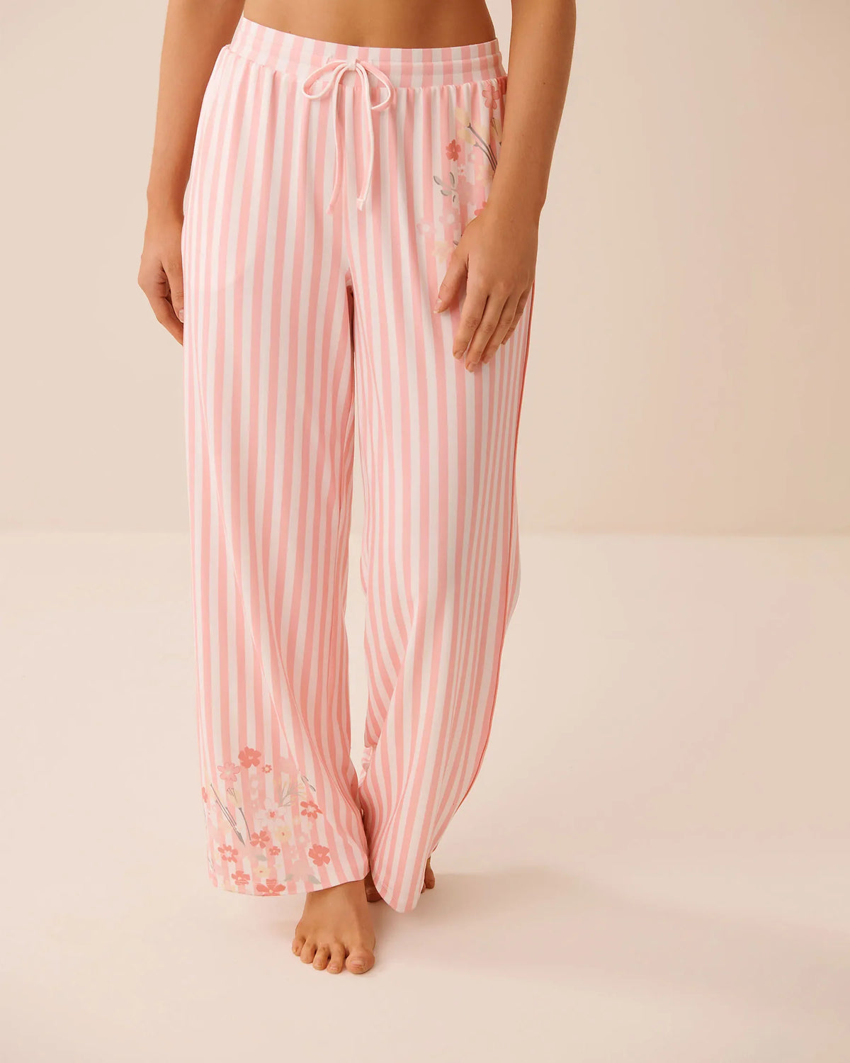 La vie en Rose Floral Stripe Print Super Soft Pajama Pants