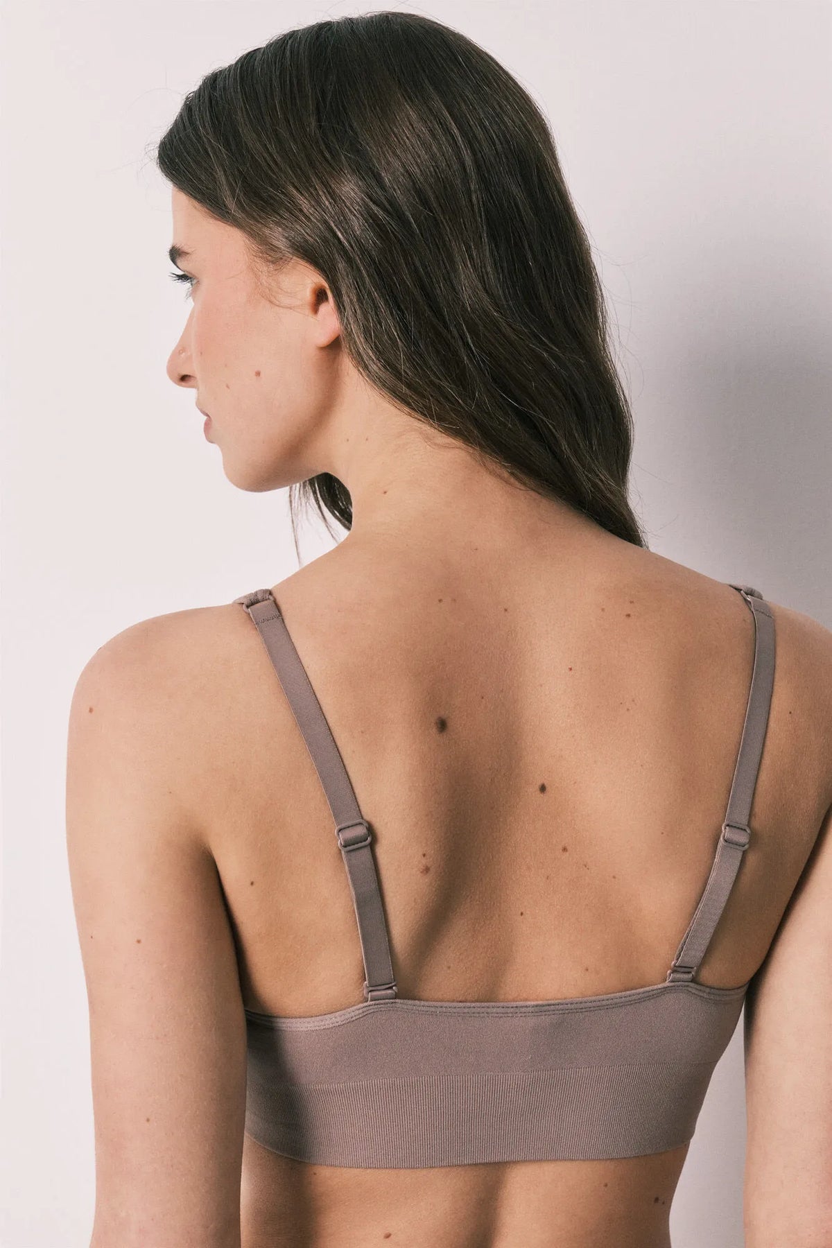Women Secret Brown Seamless Triangle Top Natural