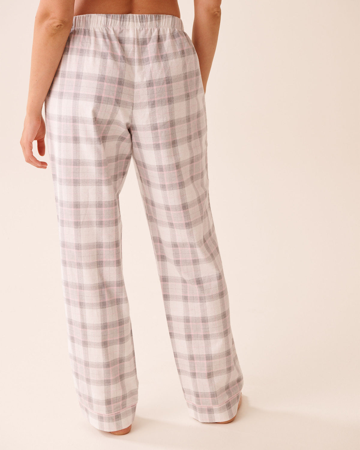 La Vie En Rose Grey Plaid Flannel PJ Set