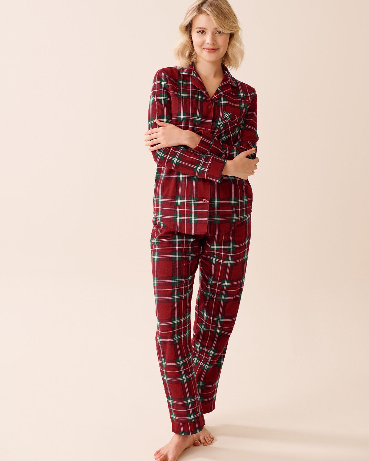 La Vie En Rose Red Plaid Flannel PJ Set