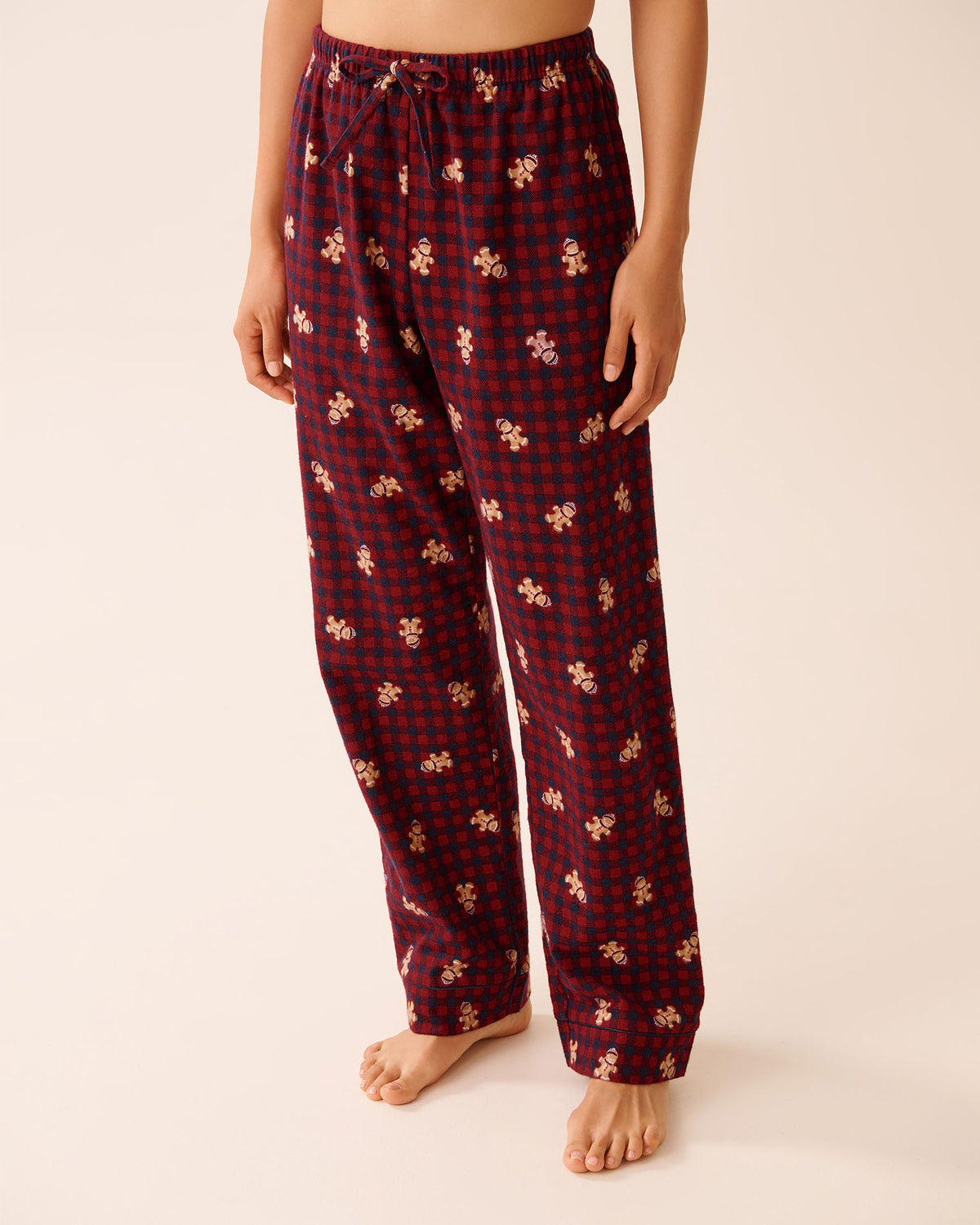 La Vie En Rose Gingerbread Print Flannel PJ Set