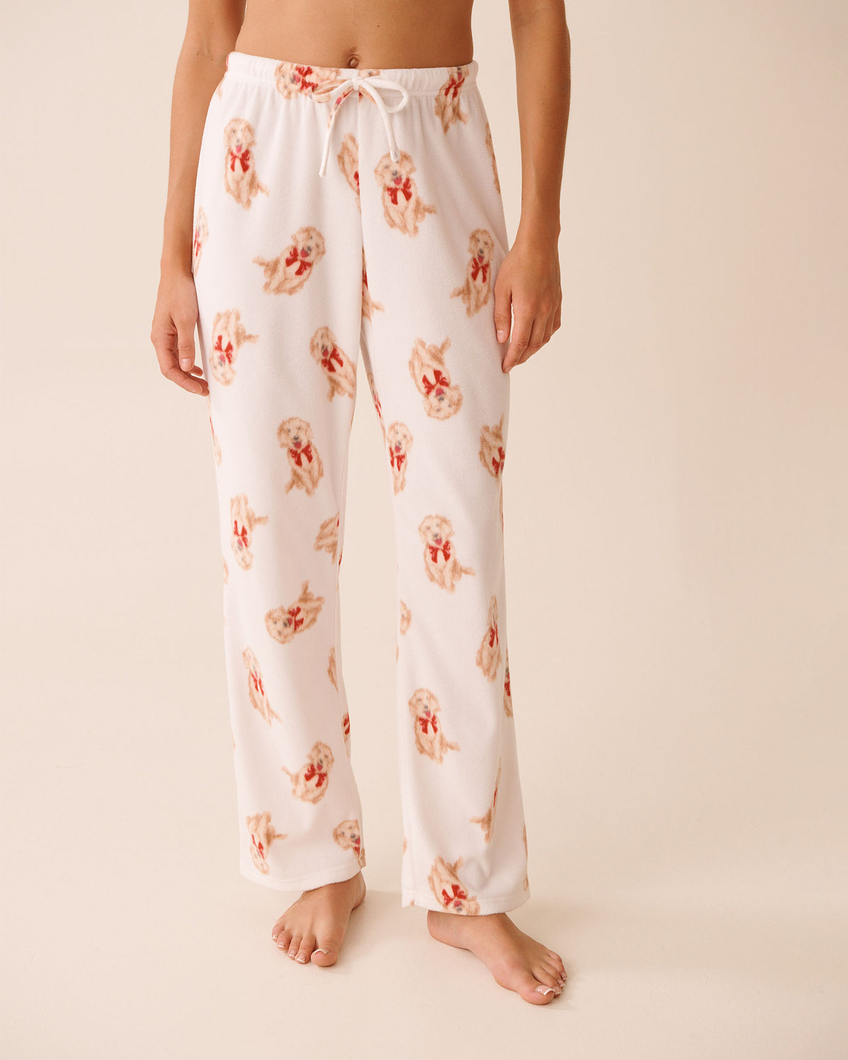 La Vie En Rose Dog Print Micropolar PJ Set