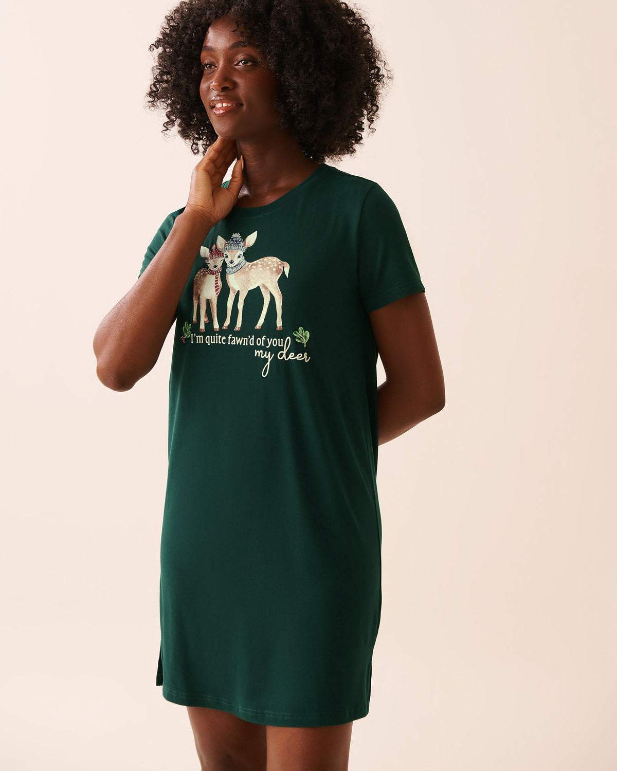 La Vie En Rose Deer Print Super Soft Sleepshirt