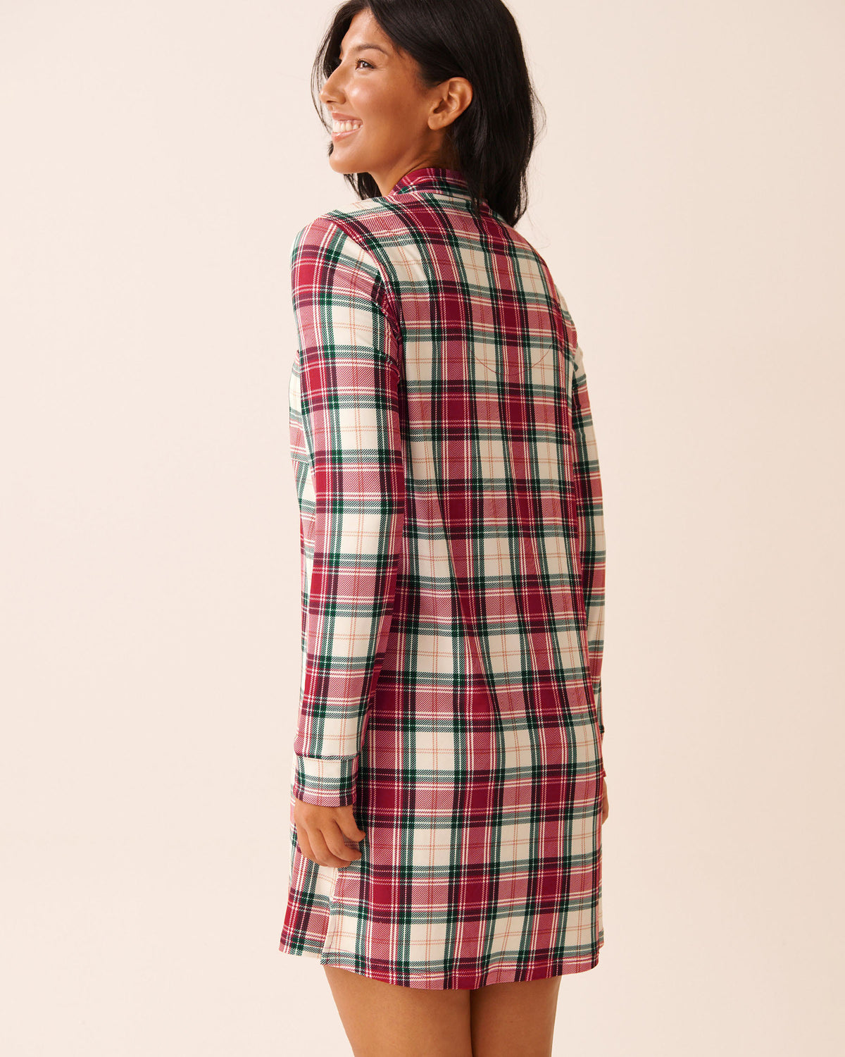 La Vie En Rose Red Plaid Super Soft Button-down Sleepshirt