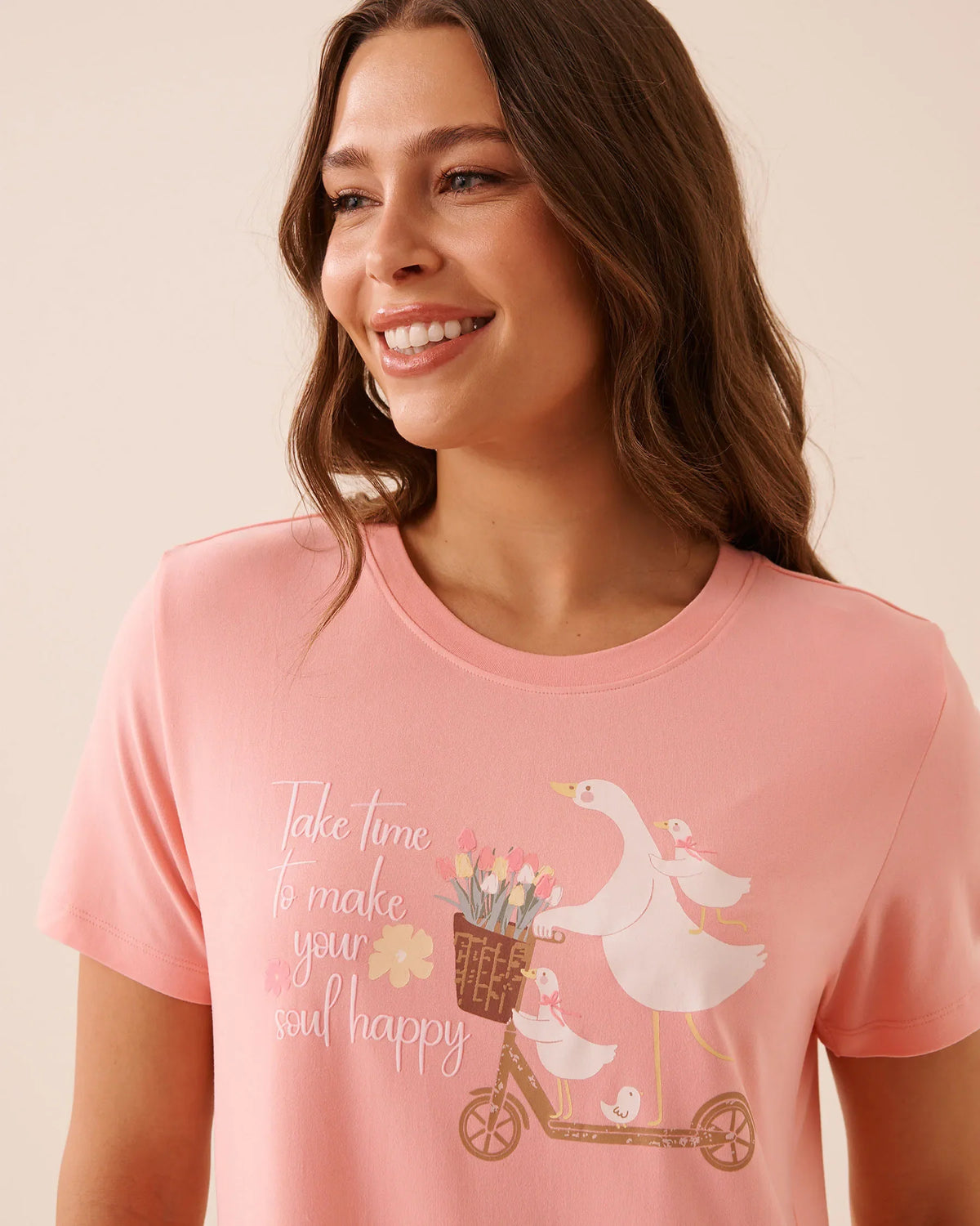 La vie en Rose Goose Print Super Soft Sleepshirt
