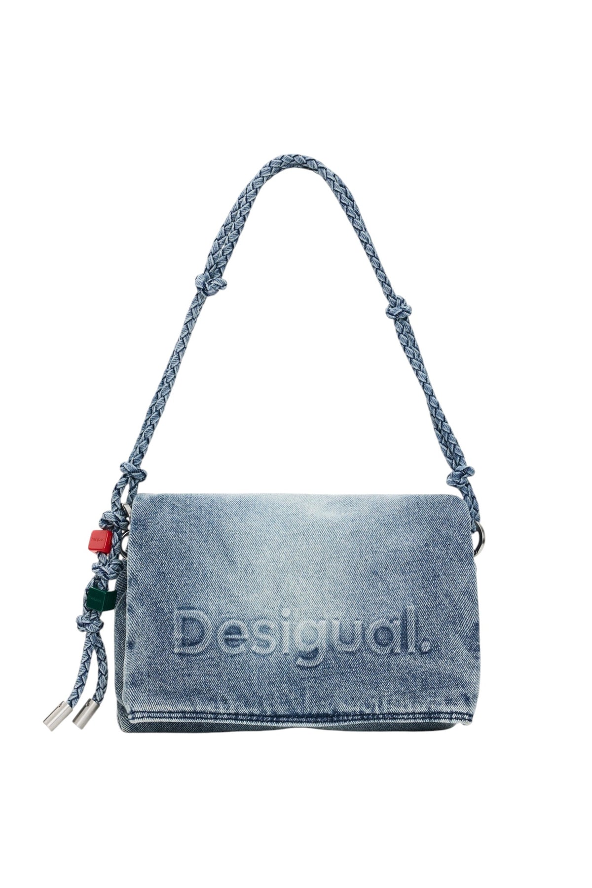 Desigual Medium bag with flap in denim fabric