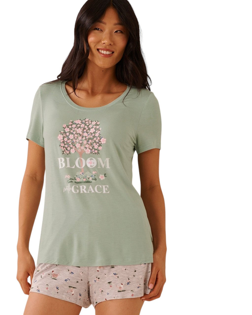 La vie en Rose Berry Print Soft Jersey T-shirt