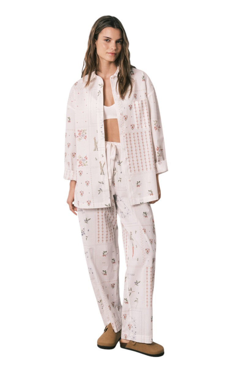 Women Secret Floral print 100% cotton long trousers