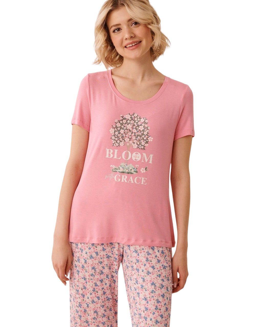 La vie en Rose Berry Print Soft Jersey T-shirt