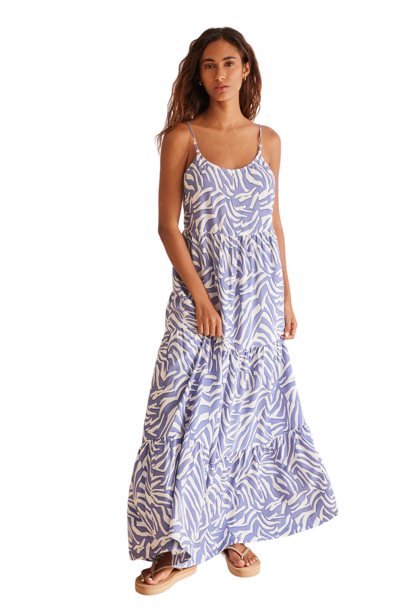 Women Secret Long Dress Zebra Print Ruffles