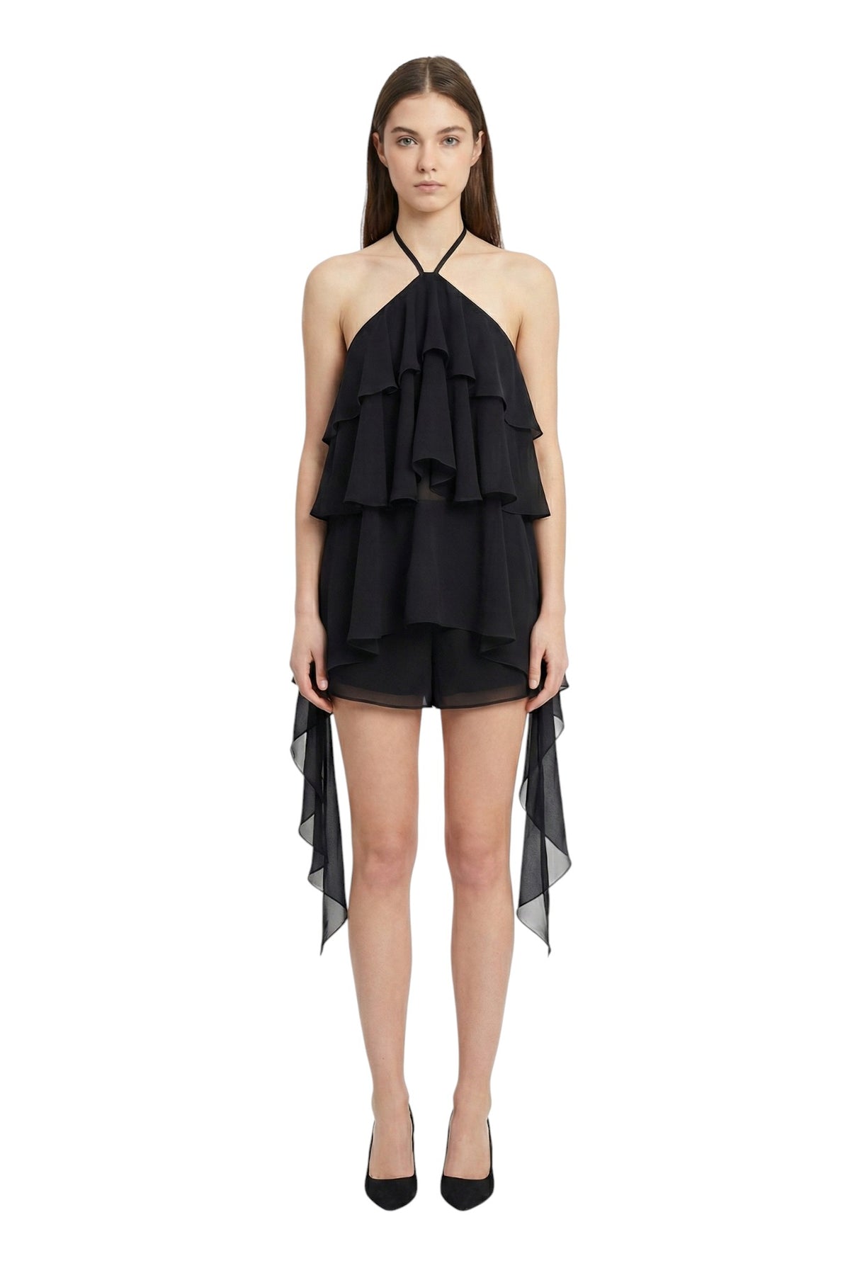 BSB Off-shoulders top halter neck with self-tie