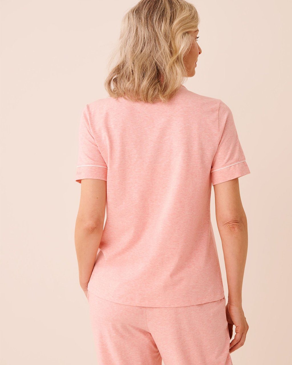 La vie en Rose Cotton Short Sleeve Button-down Shirt