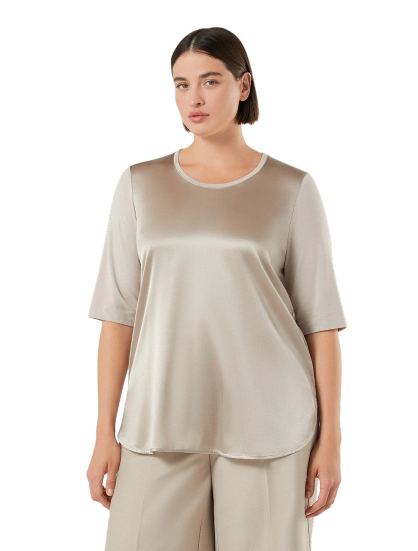 Marina Rinaldi Jersey and silk T-shirt