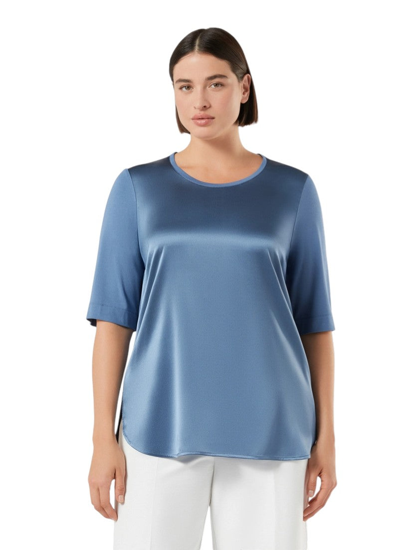 Marina Rinaldi Jersey and silk T-shirt