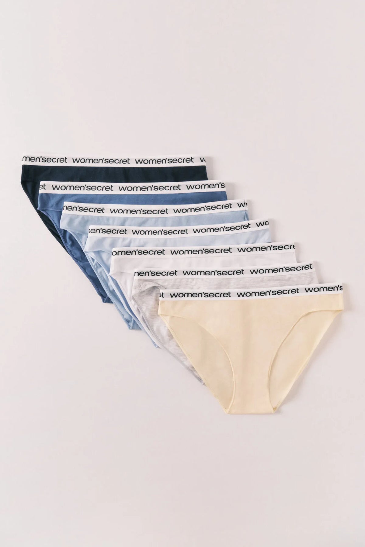 Women Secret Pack 7 Plain Cotton Classic Panties With Logo