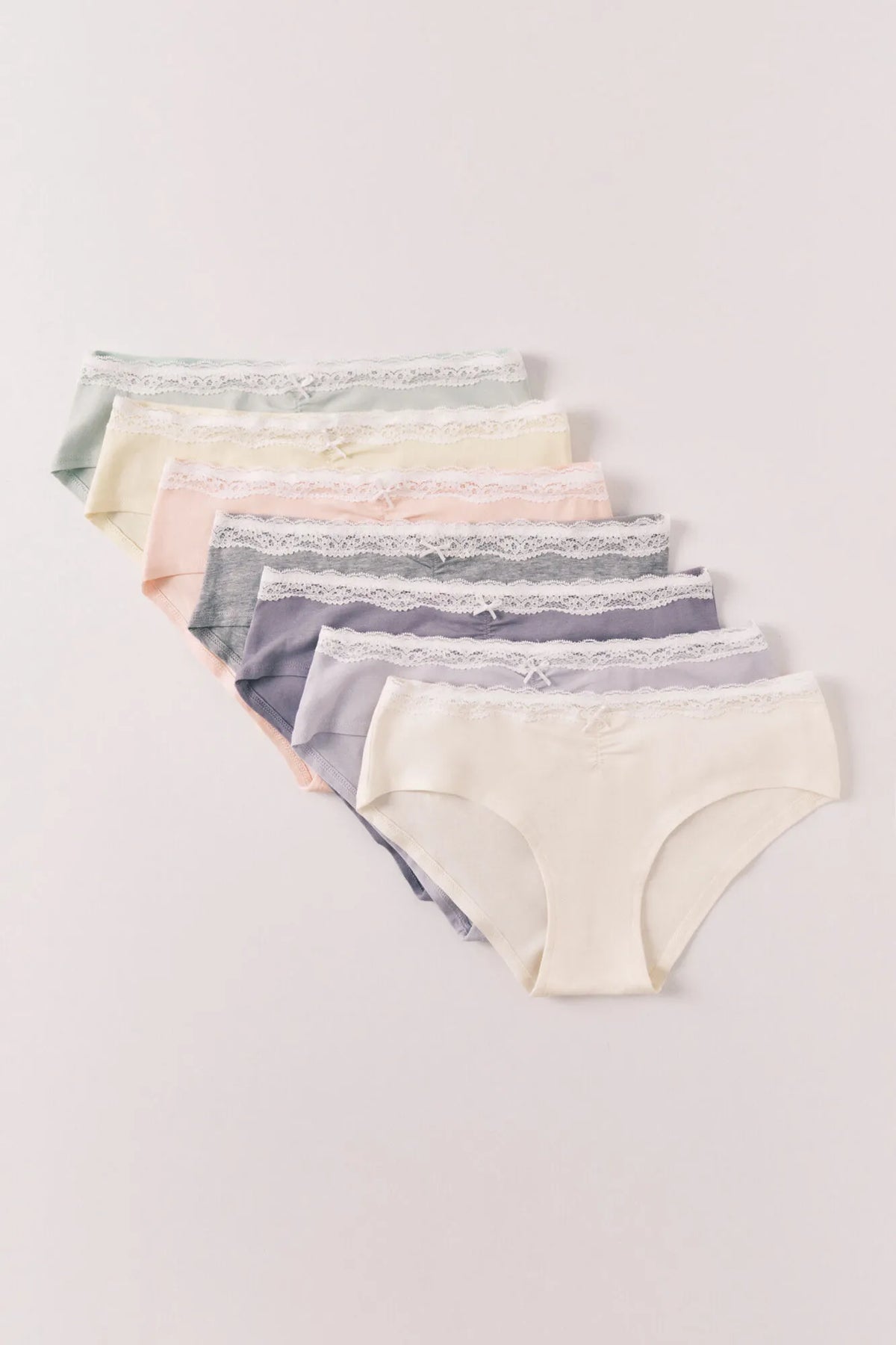 Women Secret Plain Cotton Lace 7-Pack Wide Panties
