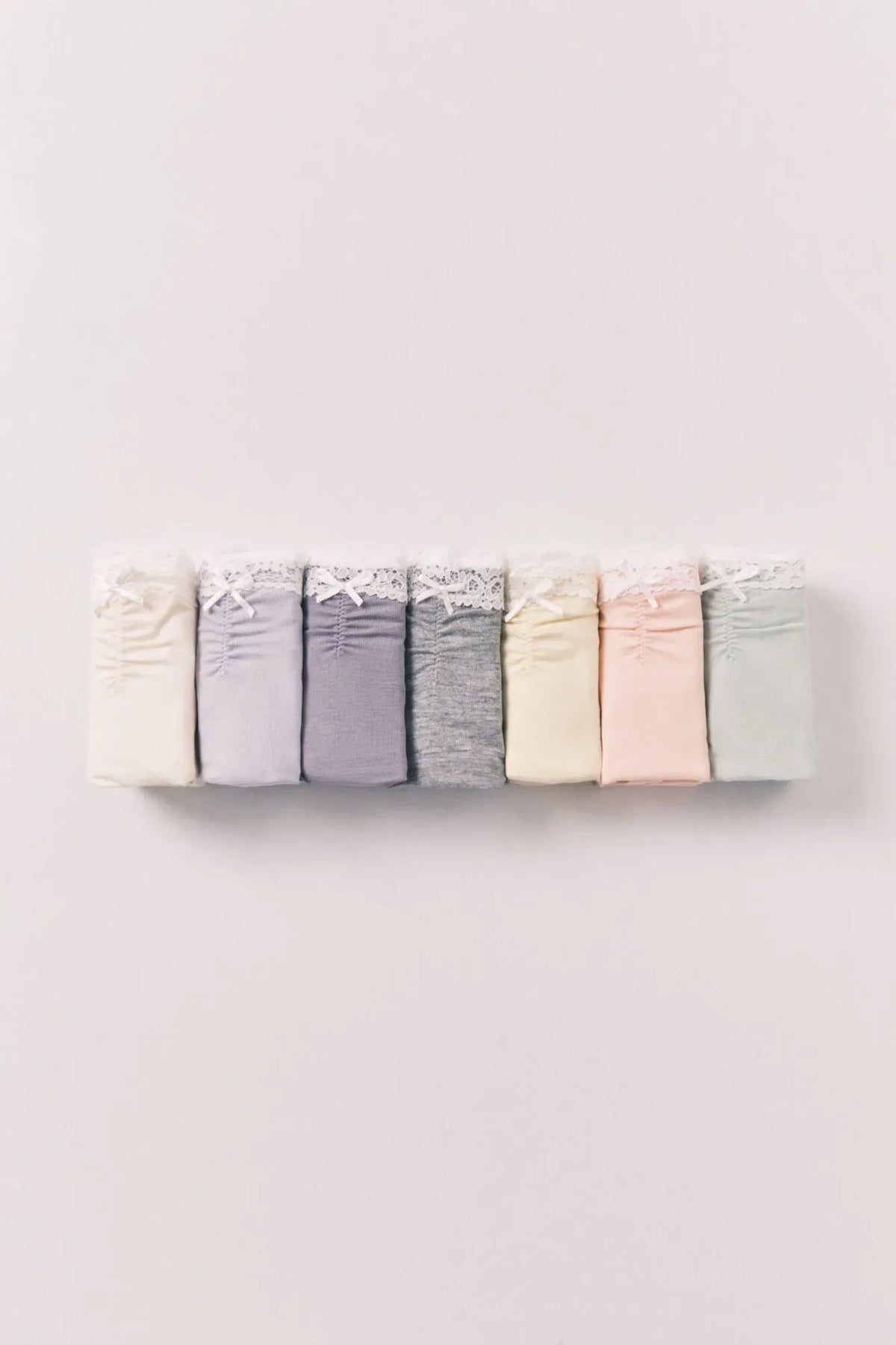 Women Secret Plain Cotton Lace 7-Pack Wide Panties