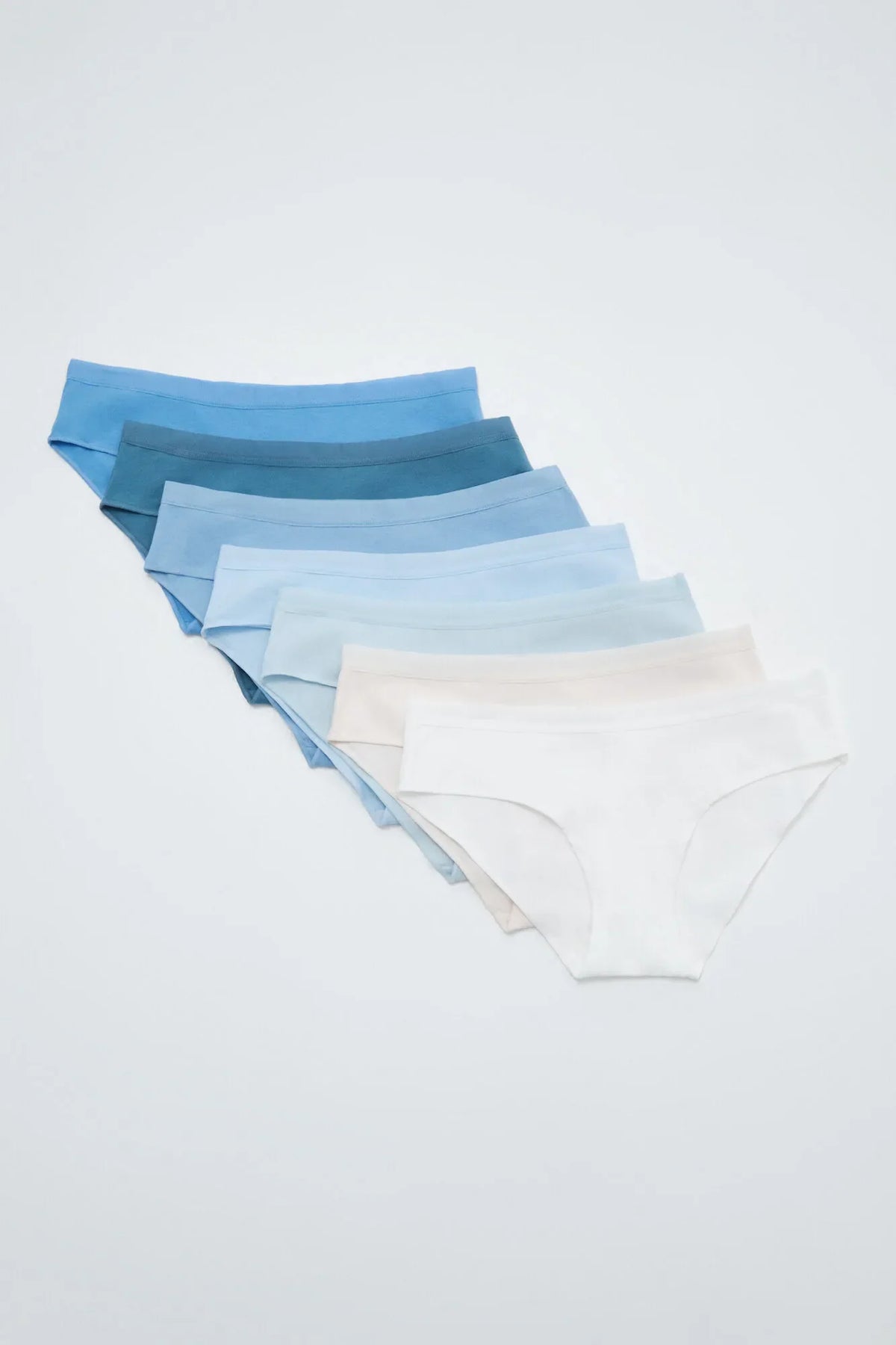 Blue Cotton 7-Pack Wide Panties