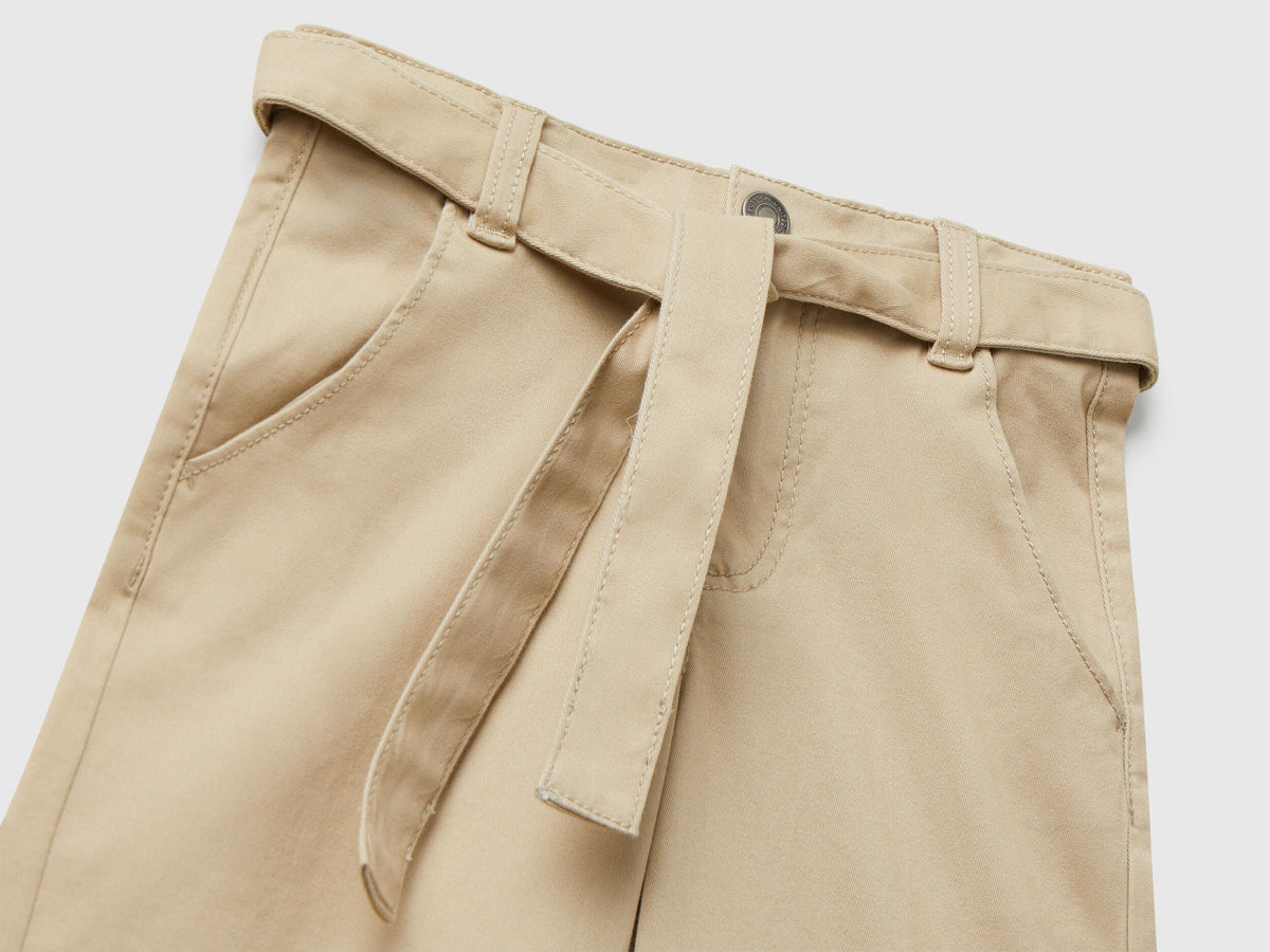 Benetton Wide Leg Sash Trousers