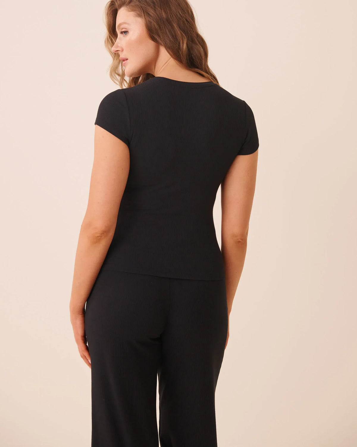Ribbed Modal Short Sleeve T-Shirt