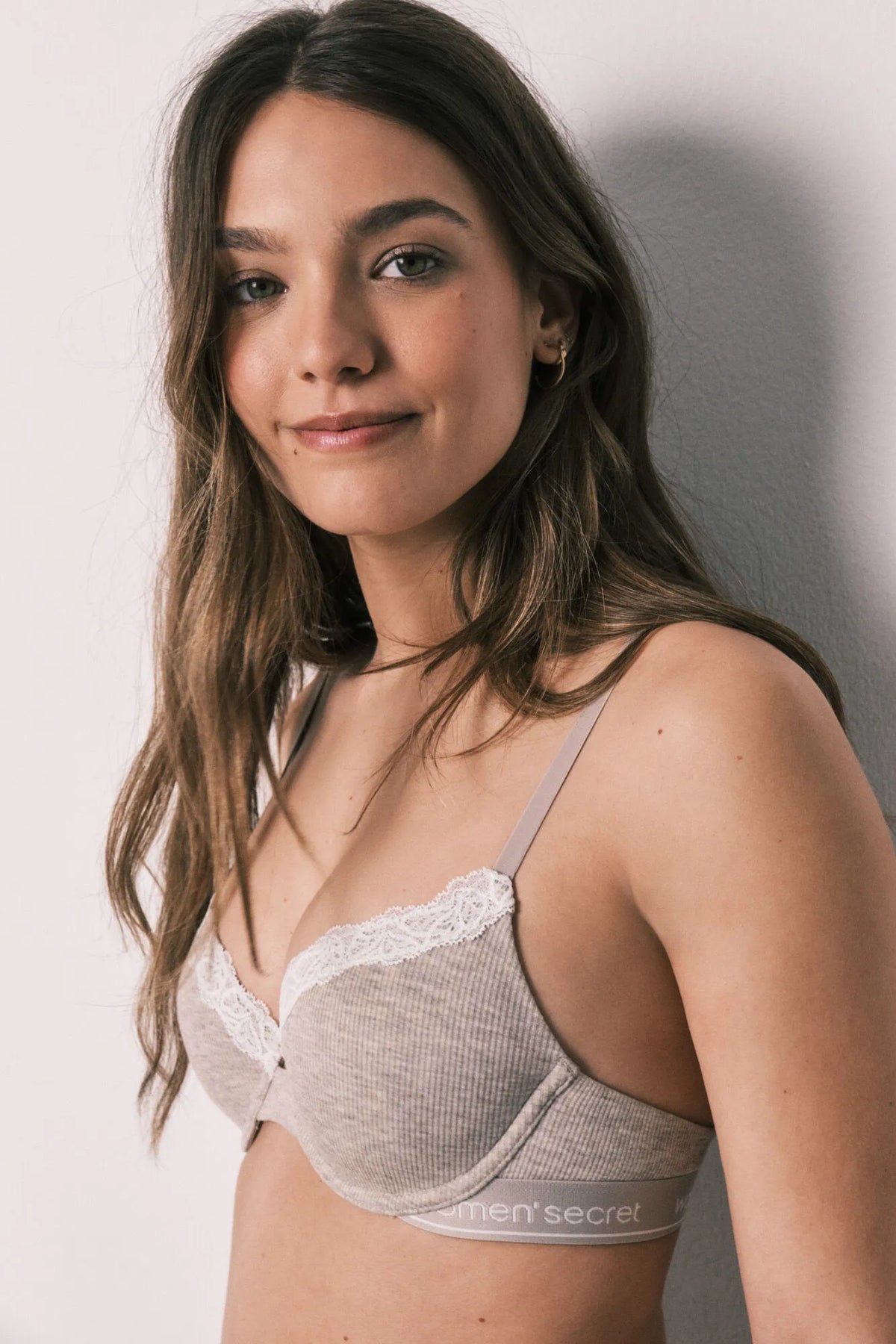 Women Secret BEAUTIFUL Brown Ribbed Cotton Classic Bra in Different Cup Sizes