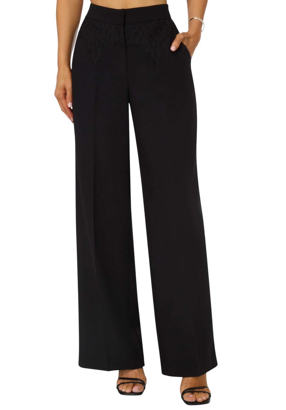 Bebe Tailored High Waist Palazzo Leg Pant
