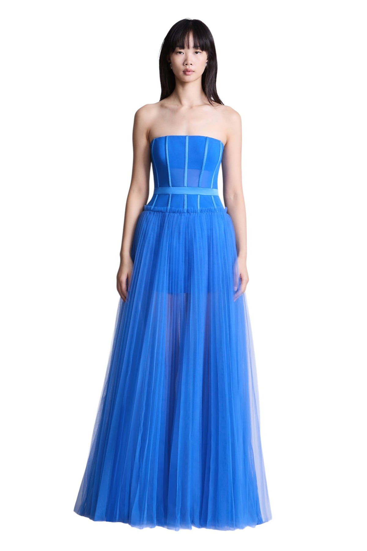 BCBGMAXAZARIA Paris Gown Vivid tulle crafted with airy layers that create soft volume