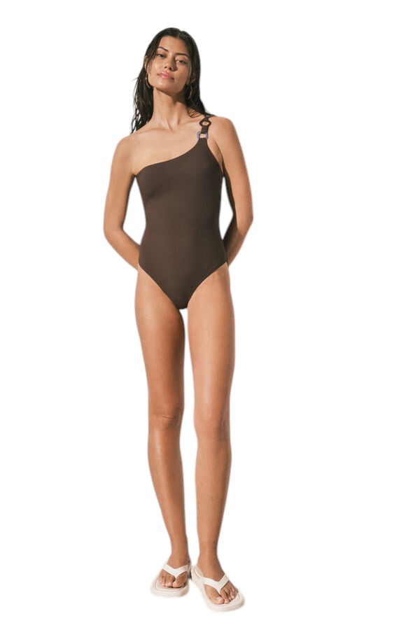 Women Secret Brown asymmetrical shaping swimsuit