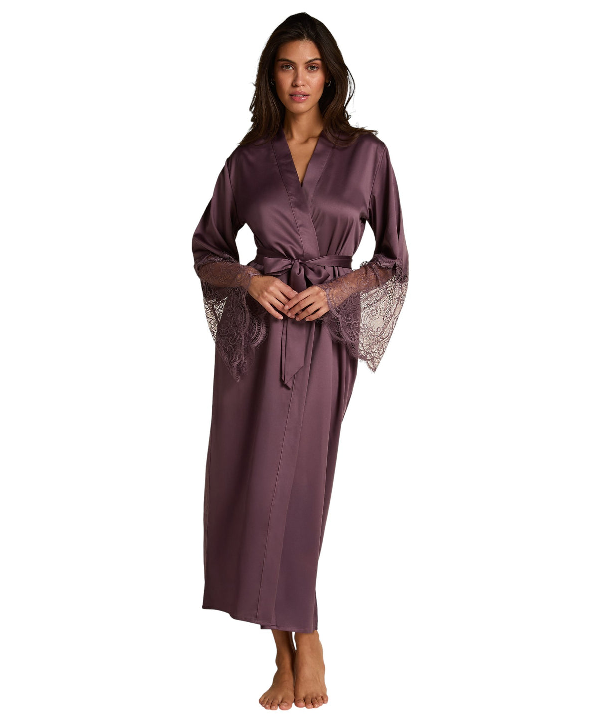 HUNKEMÖLLER KIMONO LONG SATIN LACE