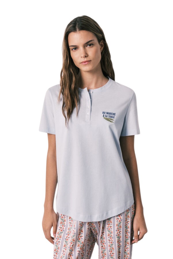 Women Secret Short-sleeved T-shirt, 100% cotton, blue