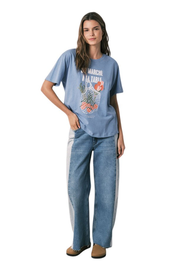 Women Secret Short-sleeved T-shirt, 100% cotton, blue