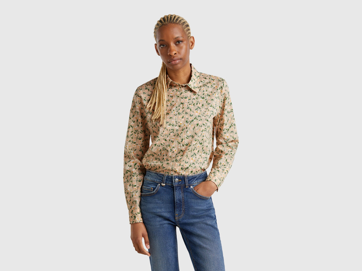 Benetton Floral Print Shirt