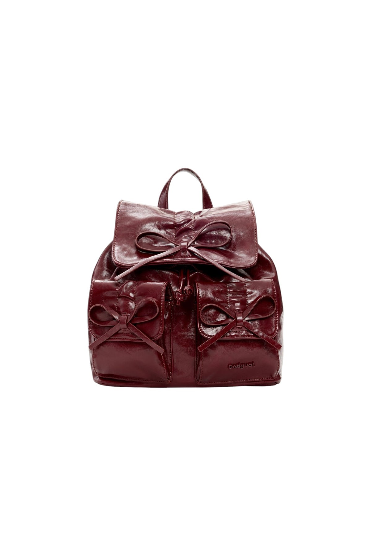 Desigual Small backpack with flap, front pockets, decorative bows,