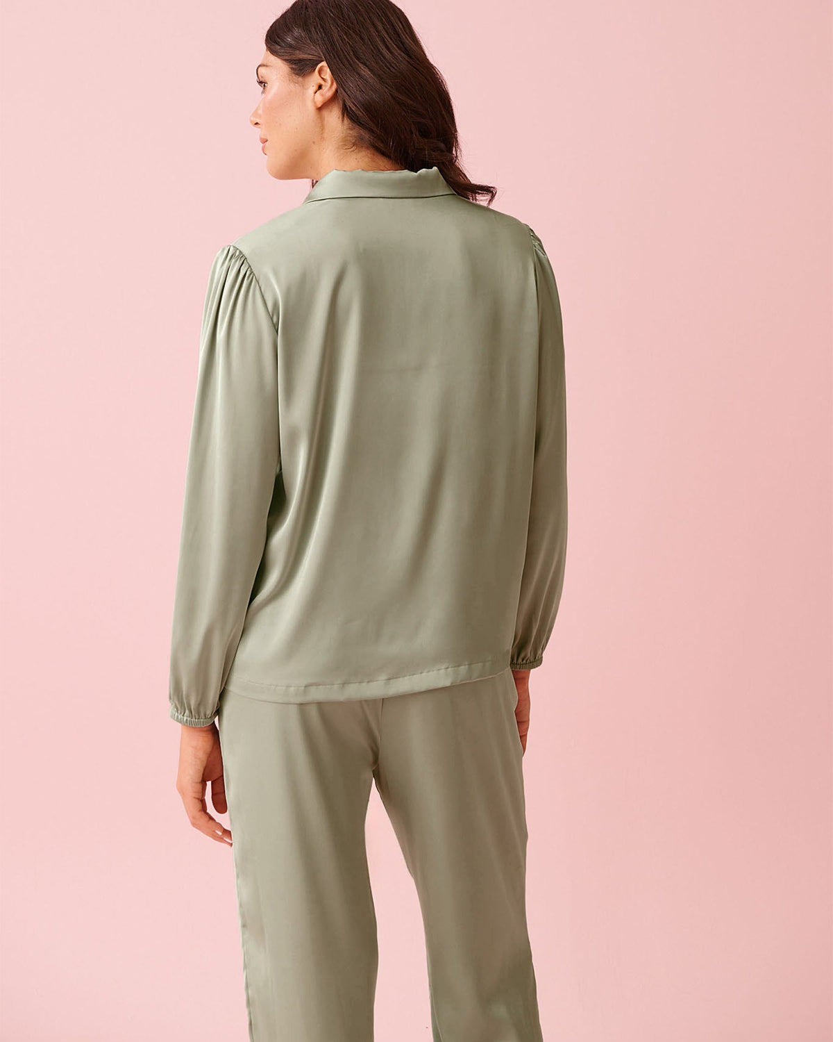 La vie en Rose Top Long Sleeve Satin