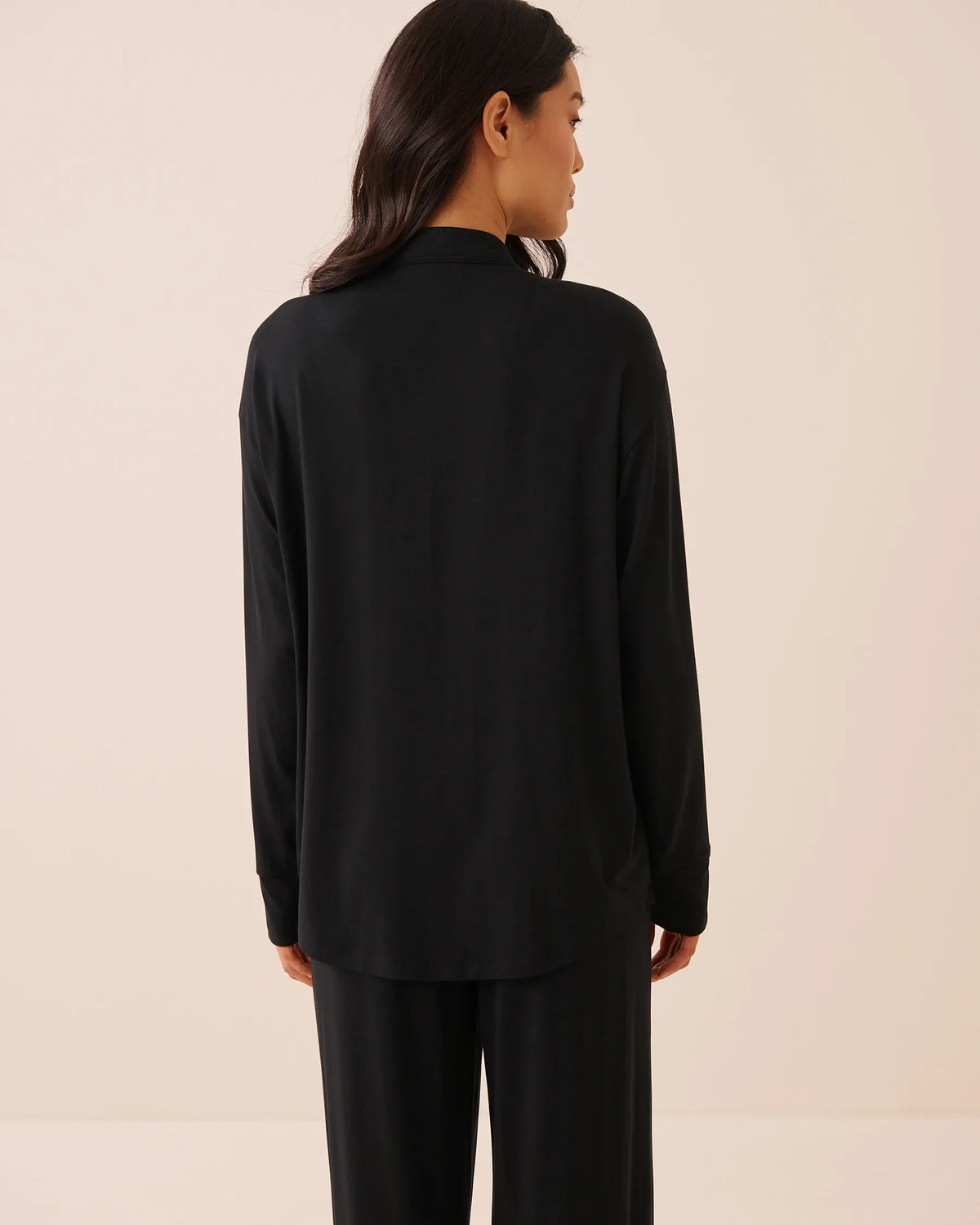 Modal Long Sleeve Button-Down Shirt