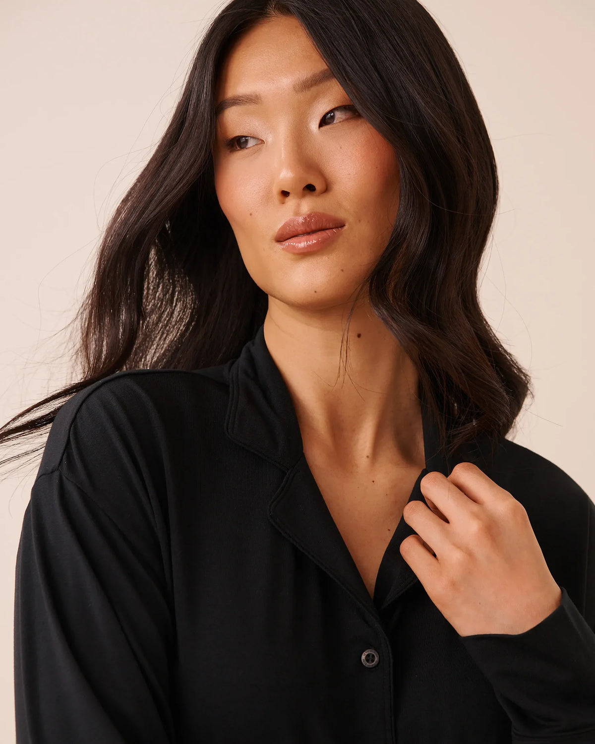 Modal Long Sleeve Button-Down Shirt