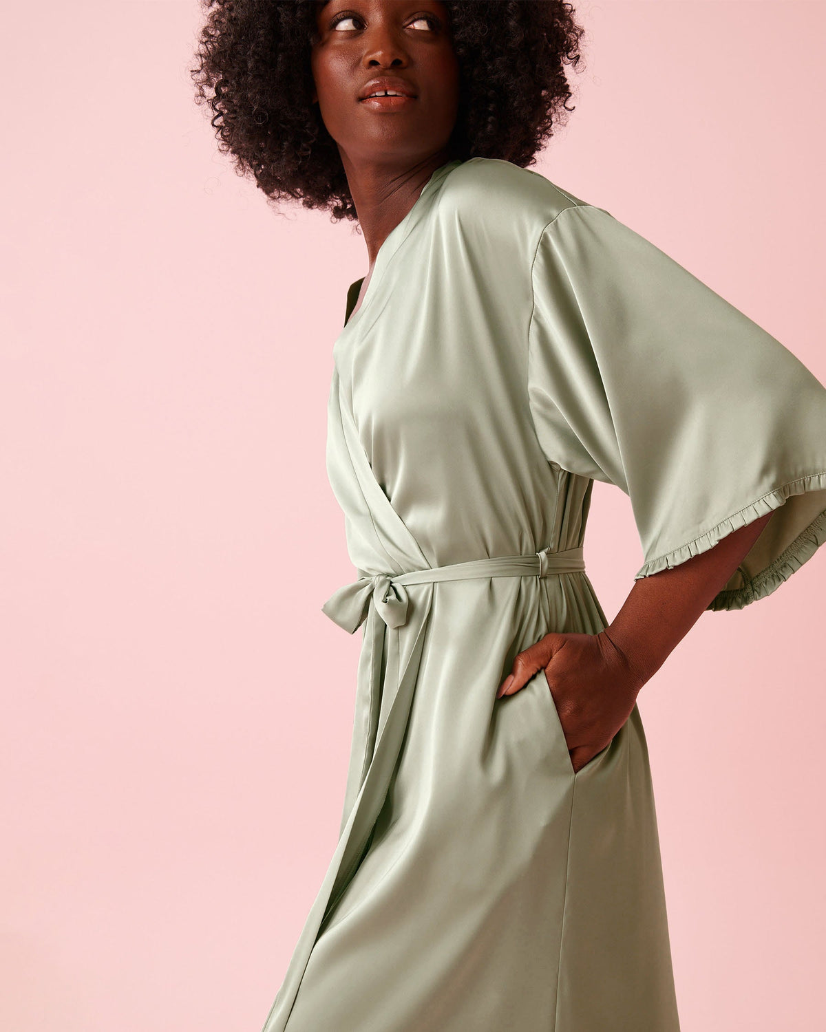 La vie en Rose Kimono Satin