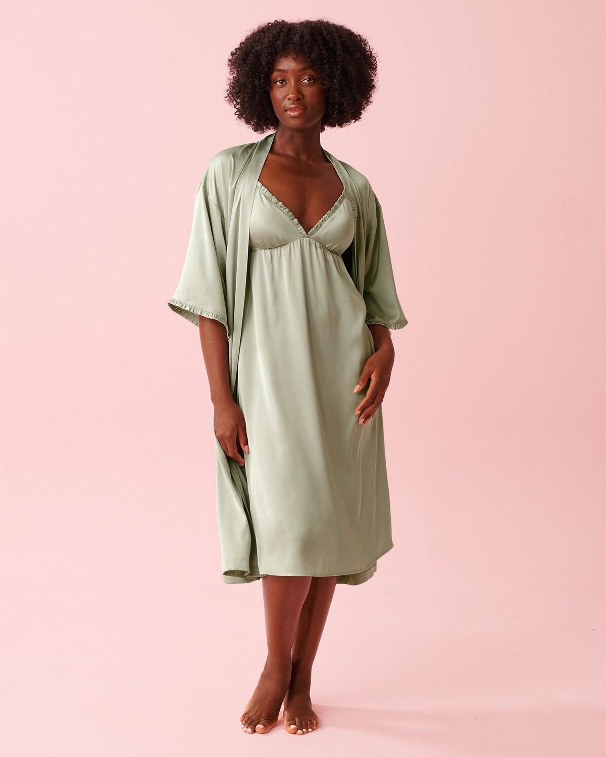 La vie en Rose Kimono Satin