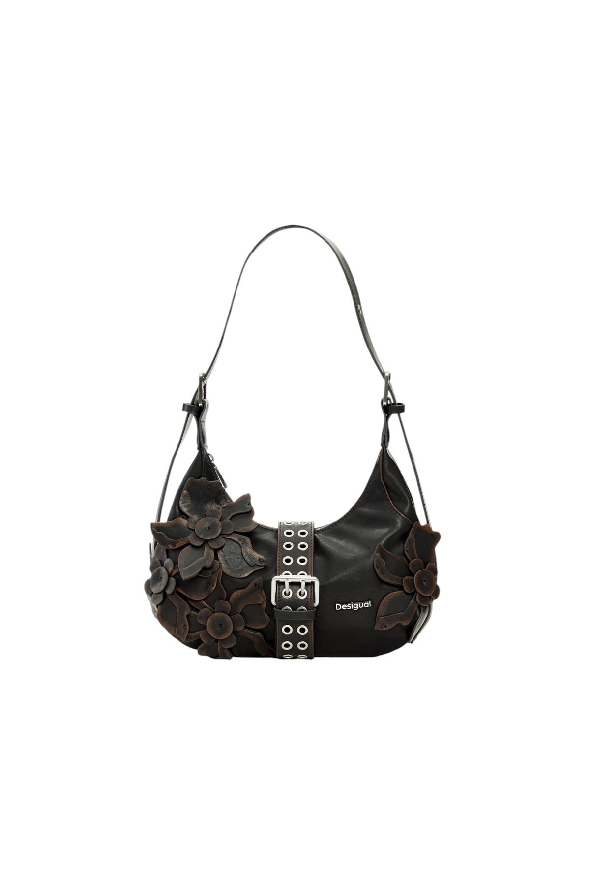 Desigual Bolso pequeño con asa extensible apliques de flores