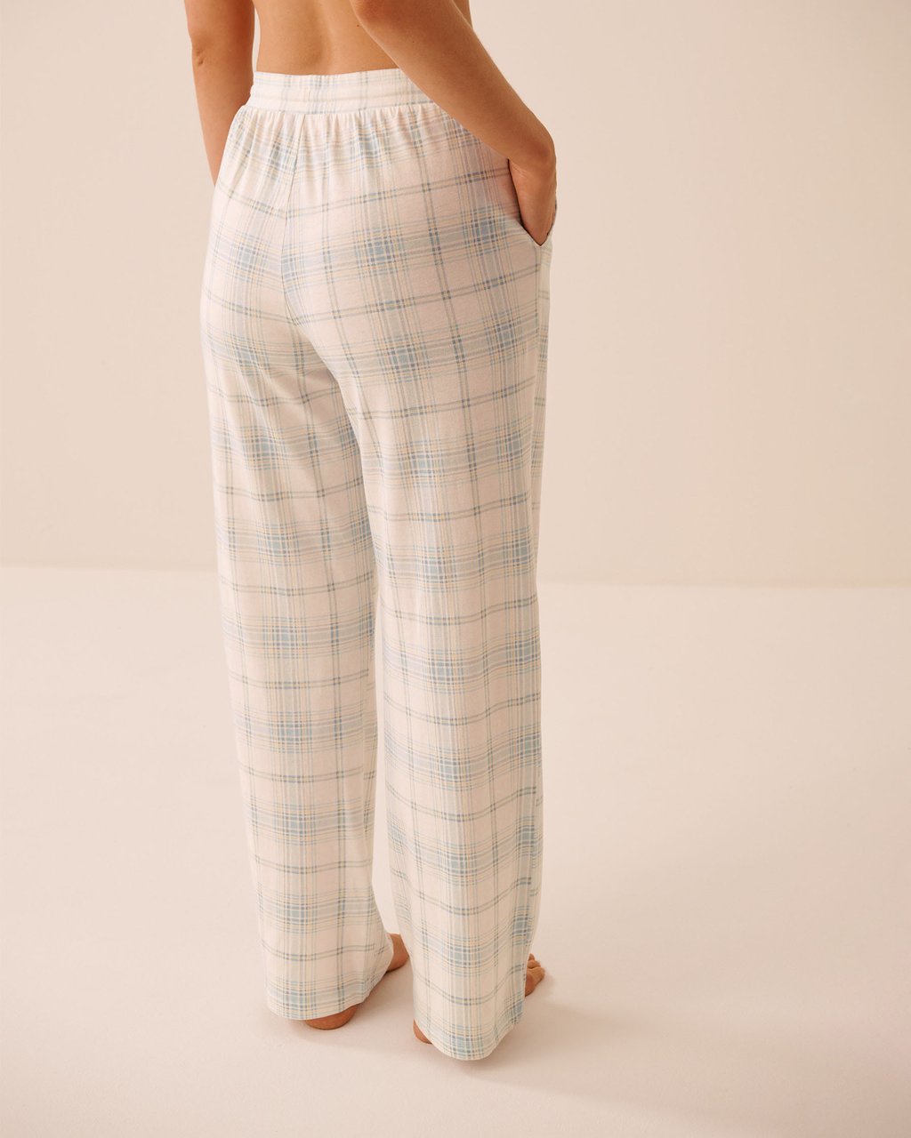La vie en Rose Blue Plaid Print Pajama Pants