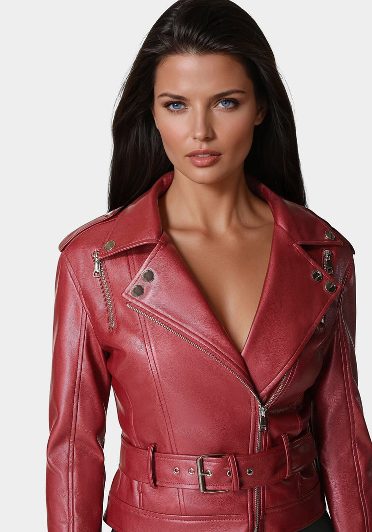 Bebe Metallic Vegan Moto Jacket