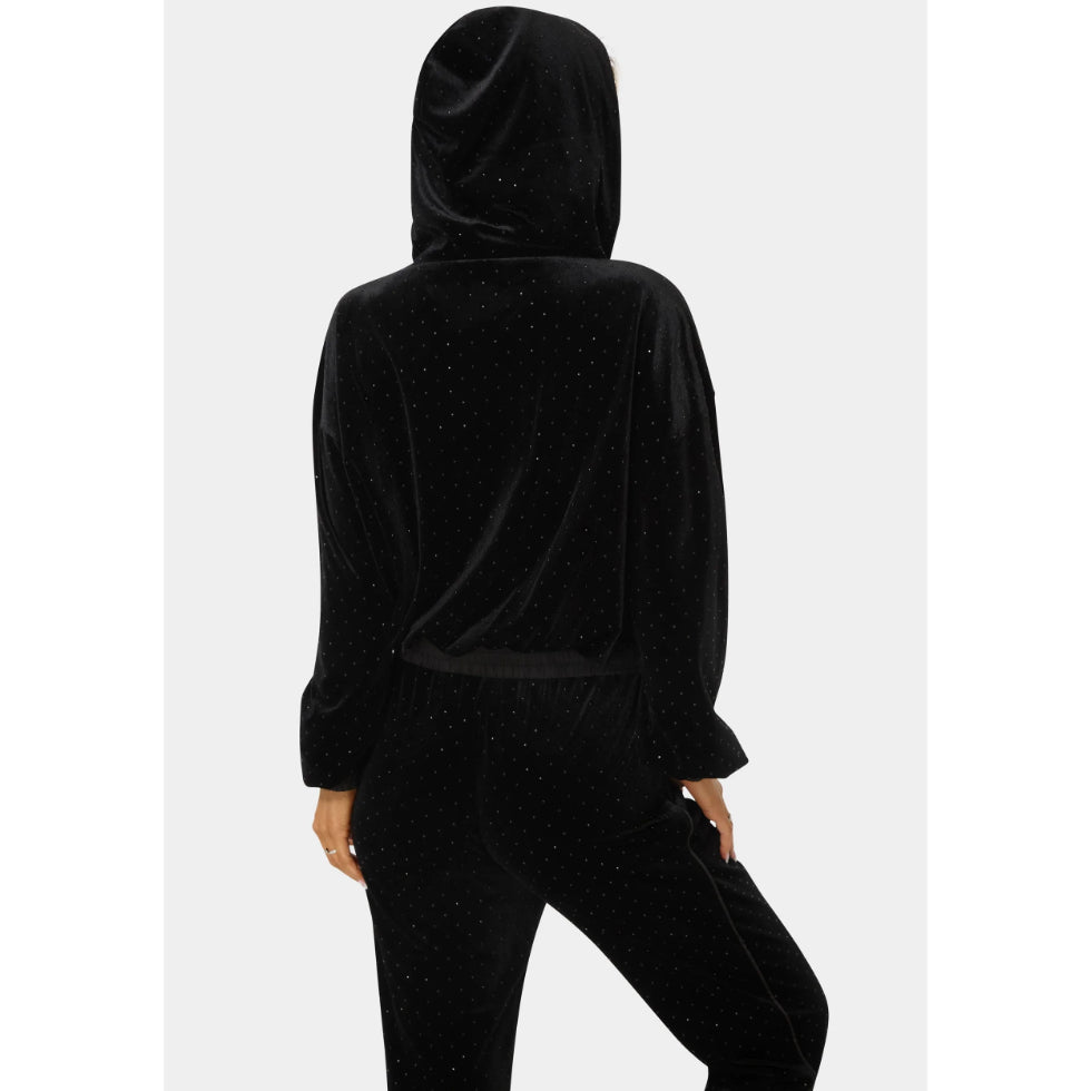 Bebe Embellished Zip Up Hoodie