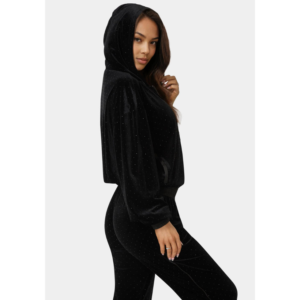 Bebe Embellished Zip Up Hoodie