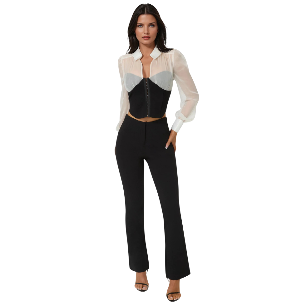 Bebe High Waist Stretch Mini Bootcut Pant