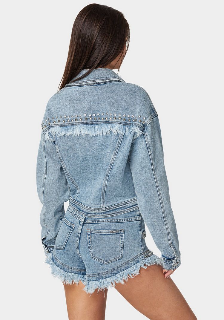 Bebe Studded Denim Jacket