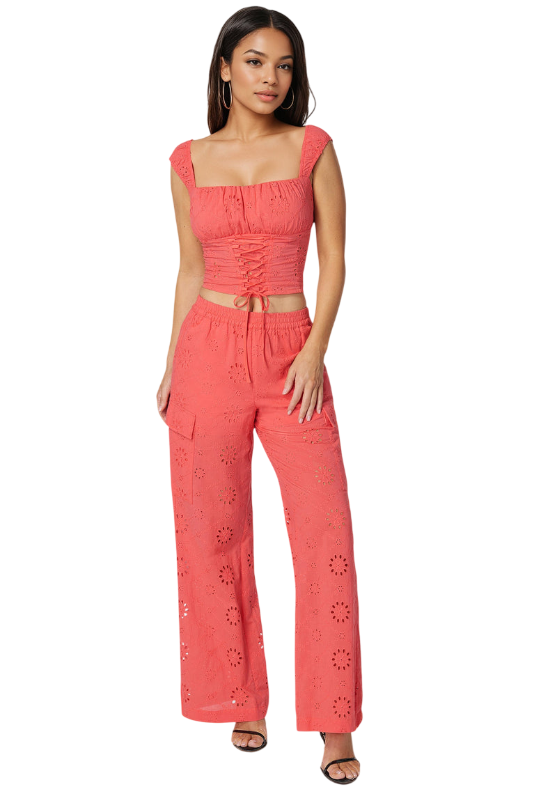 Bebe Eyelet Lace Up Corset